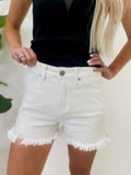 Memphis White Side Slit Denim Short