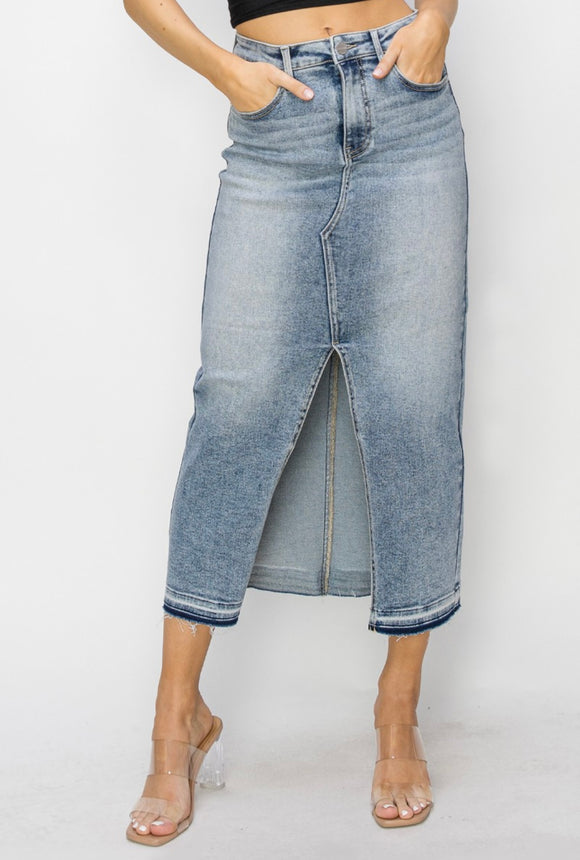 Bexley Denim Front Opening Skirt