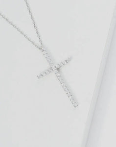 Elegant Cubic Filled Silver Cross