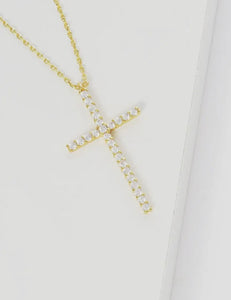 Elegant Cubic Filled Gold Cross