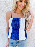 Stripe Sequin Crop Tank