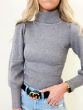 Melinda Heather Grey Turtleneck Top