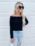 Dayla Black Off Shoulder Top