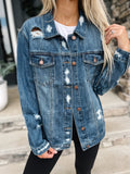 What's Next Distressed Denim Jacket