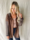 Georgie Hooded Dark Brown Jacke