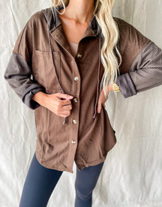 Georgie Hooded Dark Brown Jacke