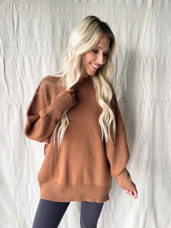 Simply The Best Camel Oversized Sweater