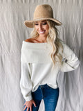 The Ellie Off Shoulder Off White Sweater