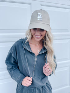 Ash Mocha LA Embroidered Baseball Cap