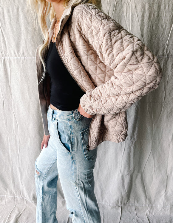 Warm Hugs Quilted Bomber Jacket