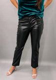 Vennie Slim Straight Leather Pants