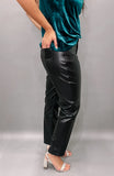 Vennie Slim Straight Leather Pants