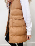 Coffee Quilted Puffer Vest