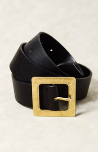 Black Square Buckle Belt