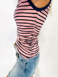 Navy & Pink Stripe Tank
