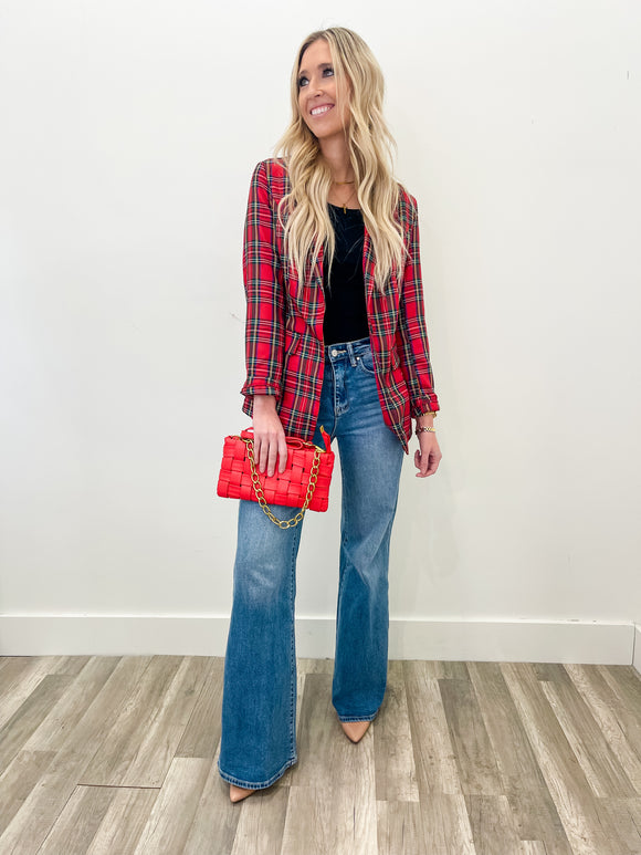 Red Plaid Blazer