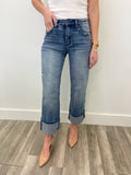 Cut Corners Loose Cuffed Denim