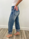 Cut Corners Loose Cuffed Denim