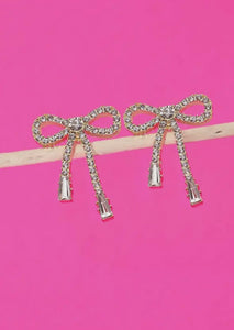 Rhinestone Bow Earrings