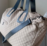 Beige Quilted Weekender Bag