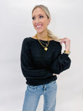 Black Boat Neck Sweater