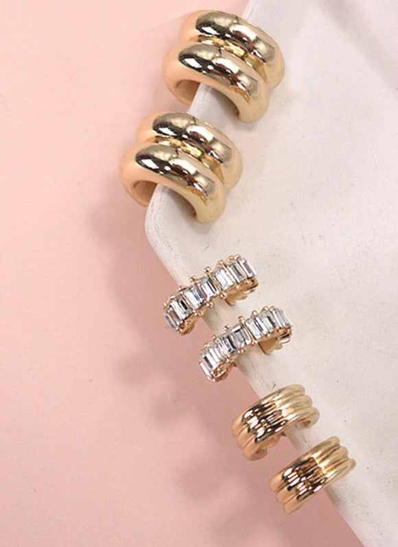 Huggie Trio Earrings