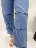 Denim Blue Linen Drawstring Pants