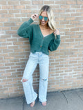 Green Batwing Sweater Cardigan