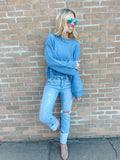 Cozy Gray Blue Sweater