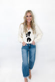 Ivory & Black Bow Sweater