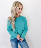 Turquoise Chenille Sweater