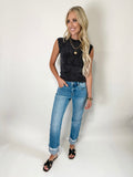 Grecian Neck Ribbed Tank
