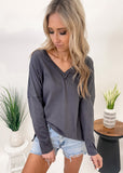 Charcoal Long Sleeve Top