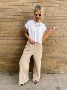 Amy Taupe Wide Leg Pants