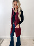 Burgundy Sleeveless Sweater Vest