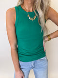 Kelly Green Ribbed Tank Top