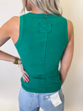 Kelly Green Ribbed Tank Top