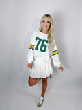 White Vintage Sports Graphic Long Sleeve Top