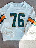 White Vintage Sports Graphic Long Sleeve Top