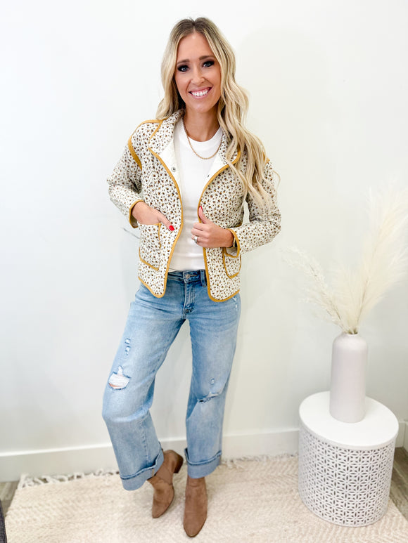 Floral Print Quilted Jacket