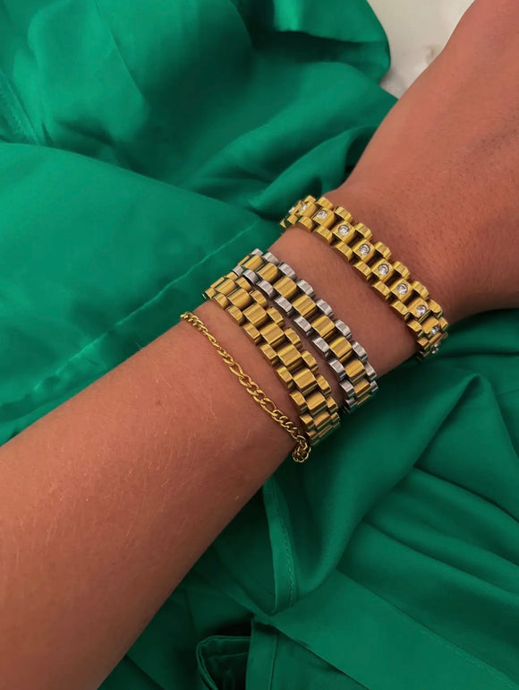 Two Tone Watch Band Bracelet