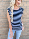 Haiden Black/ Grey Stripe Top