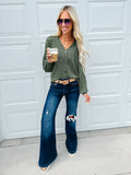 Green Lightweight Buttoned Front Crochet Cardigan