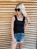 Timeless Tailoring Black Floral Tank