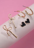 Trio Bow Earring Set