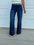 Mid Rise Ankle Wide Flare Jeans