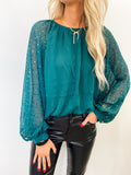 Hunter Green Chiffon Blouse