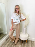 Lana Taupe Wide Leg Pants