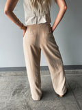 Lana Taupe Wide Leg Pants