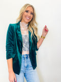 Neena Hunter Green Velvet Blazer